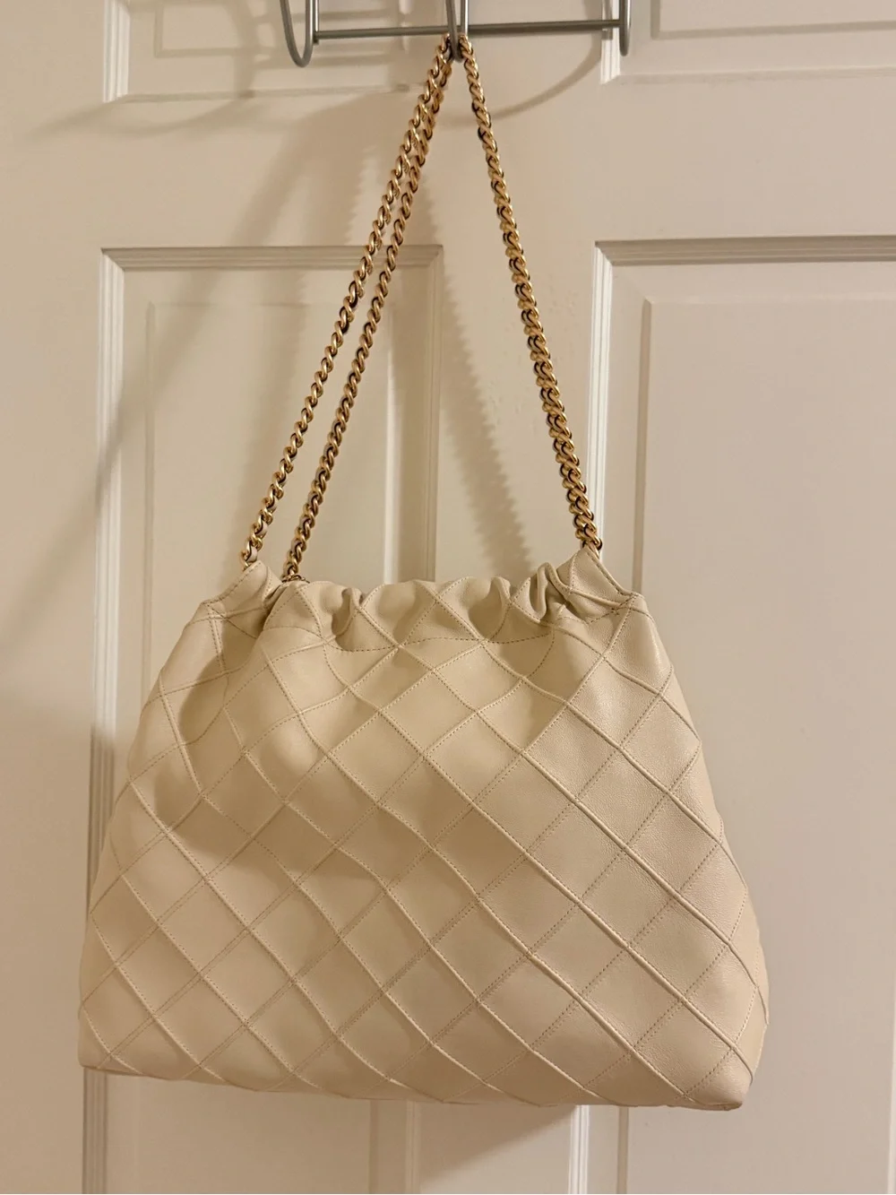 Tory Burch Fleming Large Hobo Bag - Large, Cream